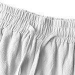 Men's Slim Fit White Linen Dress Pants