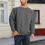 Xukk Men's Warm Fleece Crewneck Sweatshirt - Dark Gray