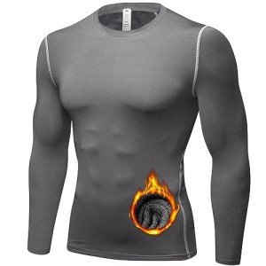 Men's Long Sleeve Compression Thermal Shirt - Grey