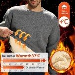 Xukk Men's Warm Fleece Crewneck Sweatshirt - Dark Gray