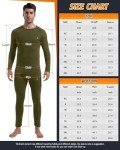 Men's Fleece Lined Thermal Underwear Set - Army Green