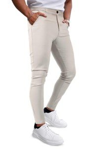 Slim Fit Stretch Plaid Dress Pants for Men