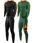 Men's Fleece Lined Thermal Underwear Set - 1,2 Pack