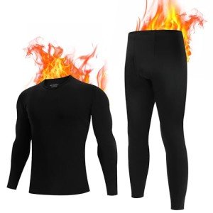 Men's Bamboo Thermal Long Johns Set - Black