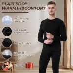 Men's Bamboo Thermal Long Johns Set - Black
