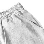 Men's Slim Fit White Linen Dress Pants