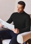 Men's Fleece Knit Mock Turtleneck Pullover Sweater