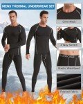Men's Fleece Lined Thermal Underwear Set - 1,2 Pack