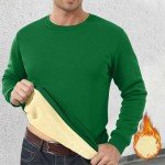 Men's Fleece Lined Crewneck Sweatshirt - Winter Pullover
