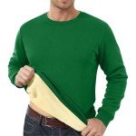 Men's Fleece Lined Crewneck Sweatshirt - Winter Pullover