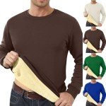 Men's Fleece Lined Crewneck Sweatshirt - Winter Pullover