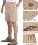 Men's 9" Inseam Flat Front Golf Shorts - Khaki