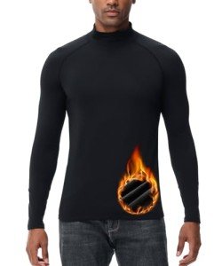Men's Long Sleeve Fleece Lined Thermal Turtleneck