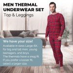 Men's Fleece Lined Thermal Underwear Set - Red Plaid