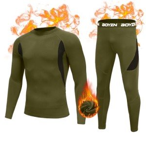 Boyzn Men's Winter Thermal Underwear Set - Army Green