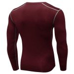 Men's Thermal Long Sleeve Compression Shirt - Wine Red