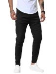Linvich Men's Slim Fit High Rise Ankle Pants