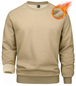 Men's Oversized Fleece Sweatshirt in Khaki