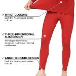 Men's Fleece Lined Thermal Underwear Set - Red