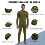Boyzn Men's Winter Thermal Underwear Set - Army Green