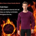 Men's Thermal Long Sleeve Compression Shirt - Wine Red