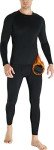 HOPLYNN Men's Thermal Underwear Set - Ultra Soft Black