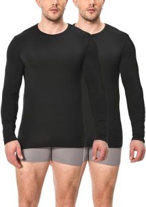 Comfortable Men's Thermal Long Sleeve Base Layer 2-Pack