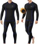 Men's Fleece-Lined Thermal Underwear Set, Black