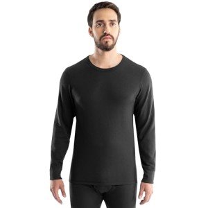 Realtree Men's Heavyweight Thermal Long Sleeve Shirt, Black