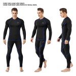 Men's Fleece-Lined Thermal Underwear Set, Black