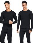 Men's Fleece Lined Thermal Underwear Set - Black XL