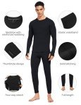 Men's Fleece Lined Thermal Underwear Set - Black XL