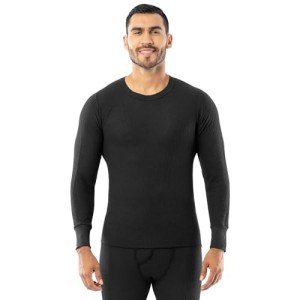 Indera Men's Black Thermal Long Johns Top, X-Large
