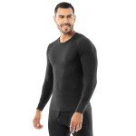 Indera Men's Black Thermal Long Johns Top, X-Large