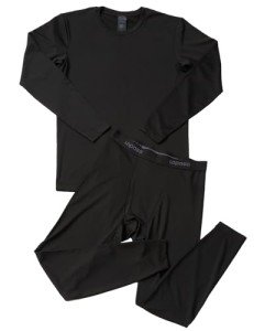 LAPASA Men's Fleece Thermal Underwear Set - Black