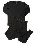 LAPASA Men's Fleece Thermal Underwear Set - Black