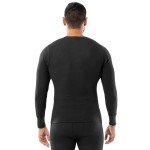 Indera Men's Black Thermal Long Johns Top, X-Large
