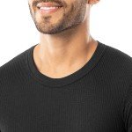 Indera Men's Black Thermal Long Johns Top, X-Large