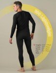 LAPASA Men's Fleece Thermal Underwear Set - Black