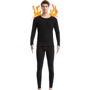 Men's Ultra Soft Thermal Base Layer Set - Black
