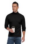Men's Long Sleeve Turtleneck Thermal Pullover - Black