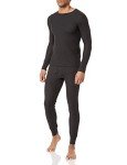 Men's Black Recycled Waffle Thermal Underwear Set