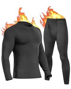 Men's Thermal Long Johns Set - Black