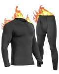 Men's Thermal Long Johns Underwear Set - Black