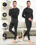 Men's Thermal Long Johns Underwear Set - Black