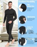 Men's Thermal Long Johns Underwear Set - Black