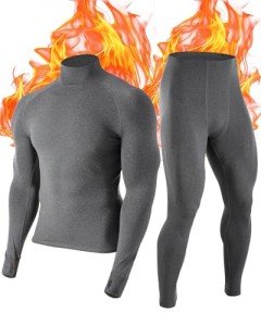 Men's Fleece Lined Thermal Underwear Set