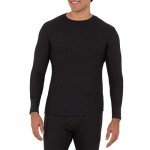 Men's Black Recycled Waffle Thermal Underwear Set