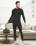 Men's Thermal Long Johns Underwear Set - Black