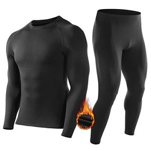 Men's Fleece-Lined Thermal Underwear Long Johns Set